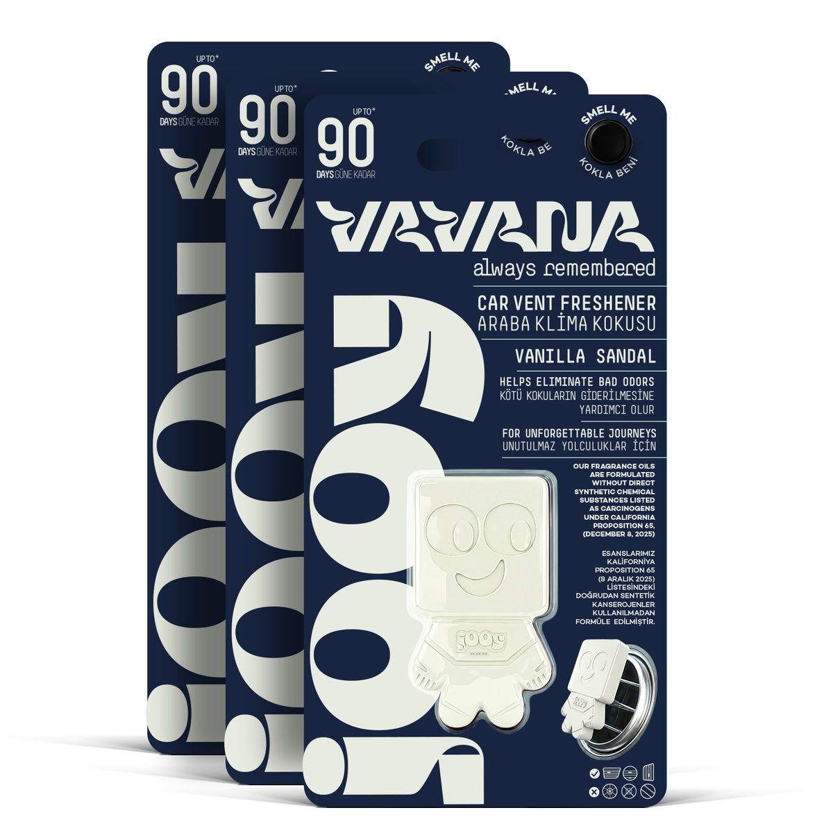 Jooy Araba Kokusu 3'lü Set - Vanilya Sandal