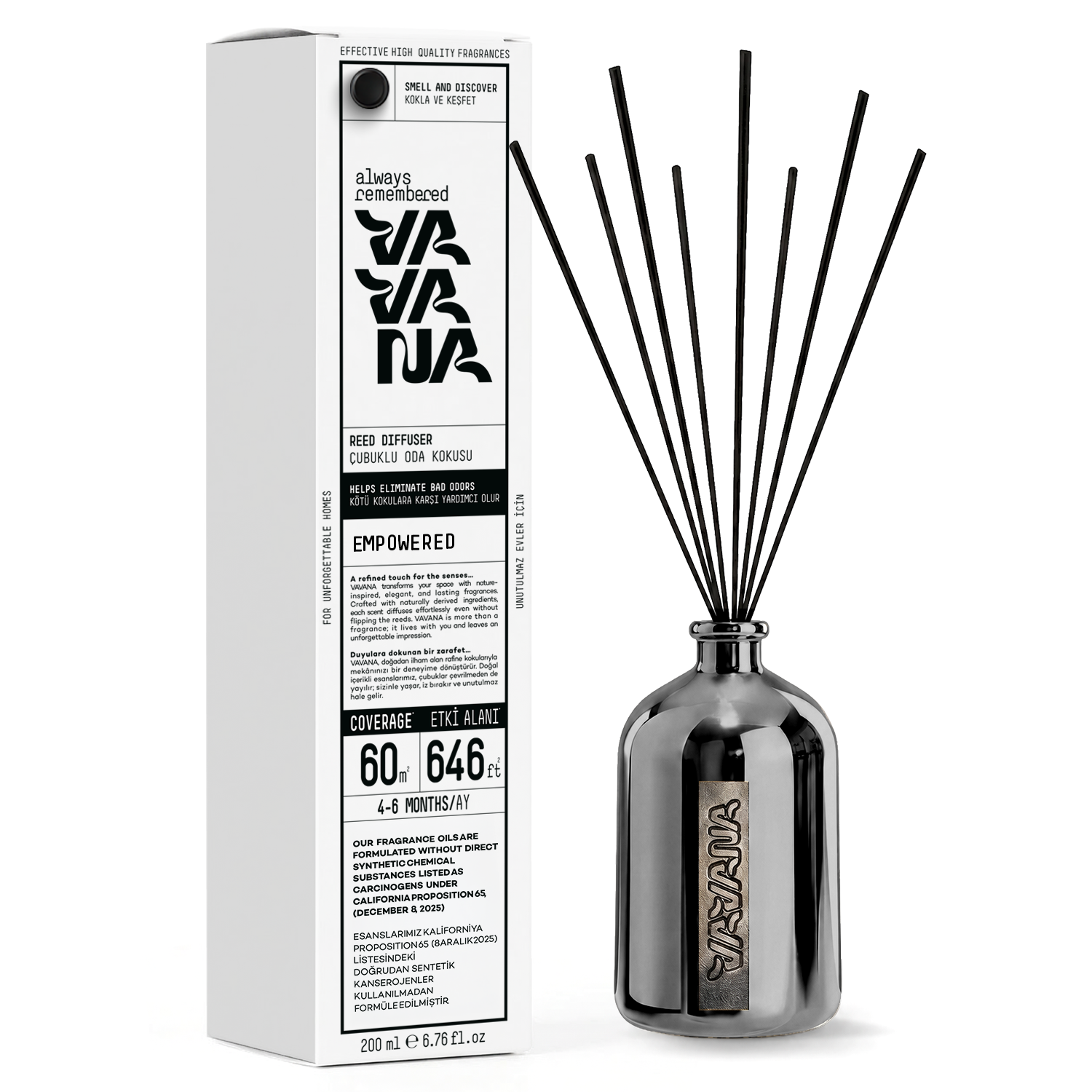 VAVANA Çubuklu Oda Kokusu 200ml - Whıte Tea & Thyme