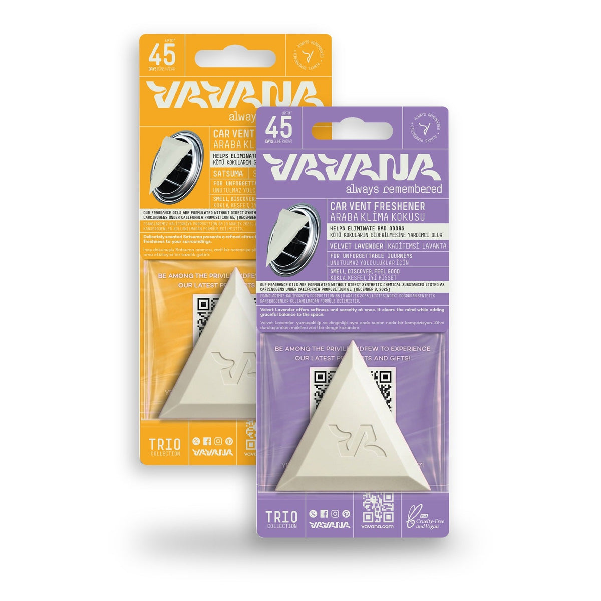 Trıo Oto Kokusu 2'li Set - Satsuma - Lavanta