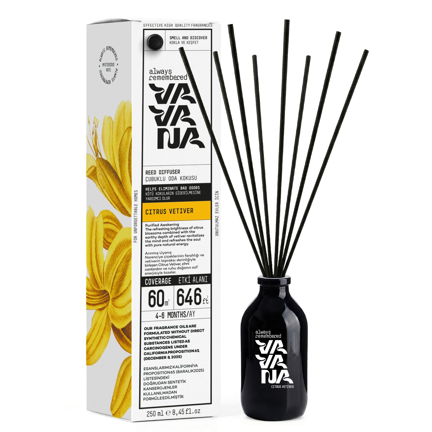VAVANA Çubuklu Oda Kokusu 250ml - Cıtrus Vetıver