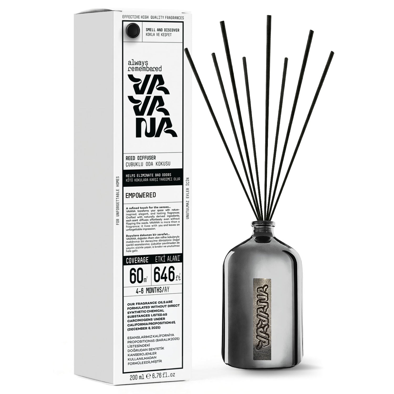 VAVANA Çubuklu Oda Kokusu 200ml - Whıte Tea & Thyme