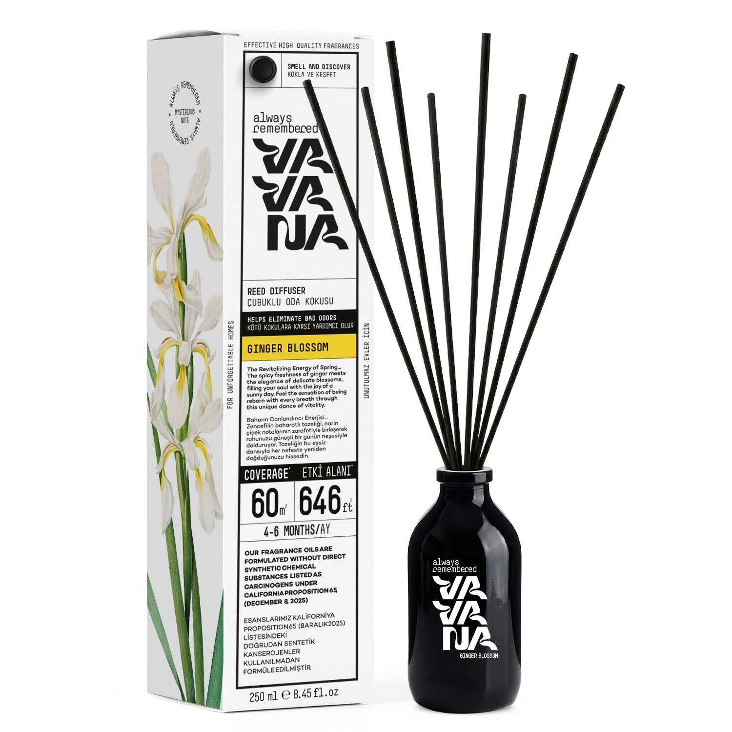 VAVANA Çubuklu Oda Kokusu 250ml - Gınger Blossom