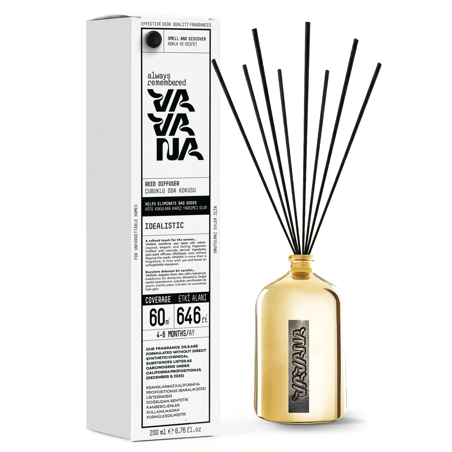 VAVANA Çubuklu Oda Kokusu 100ml - Musky Amber