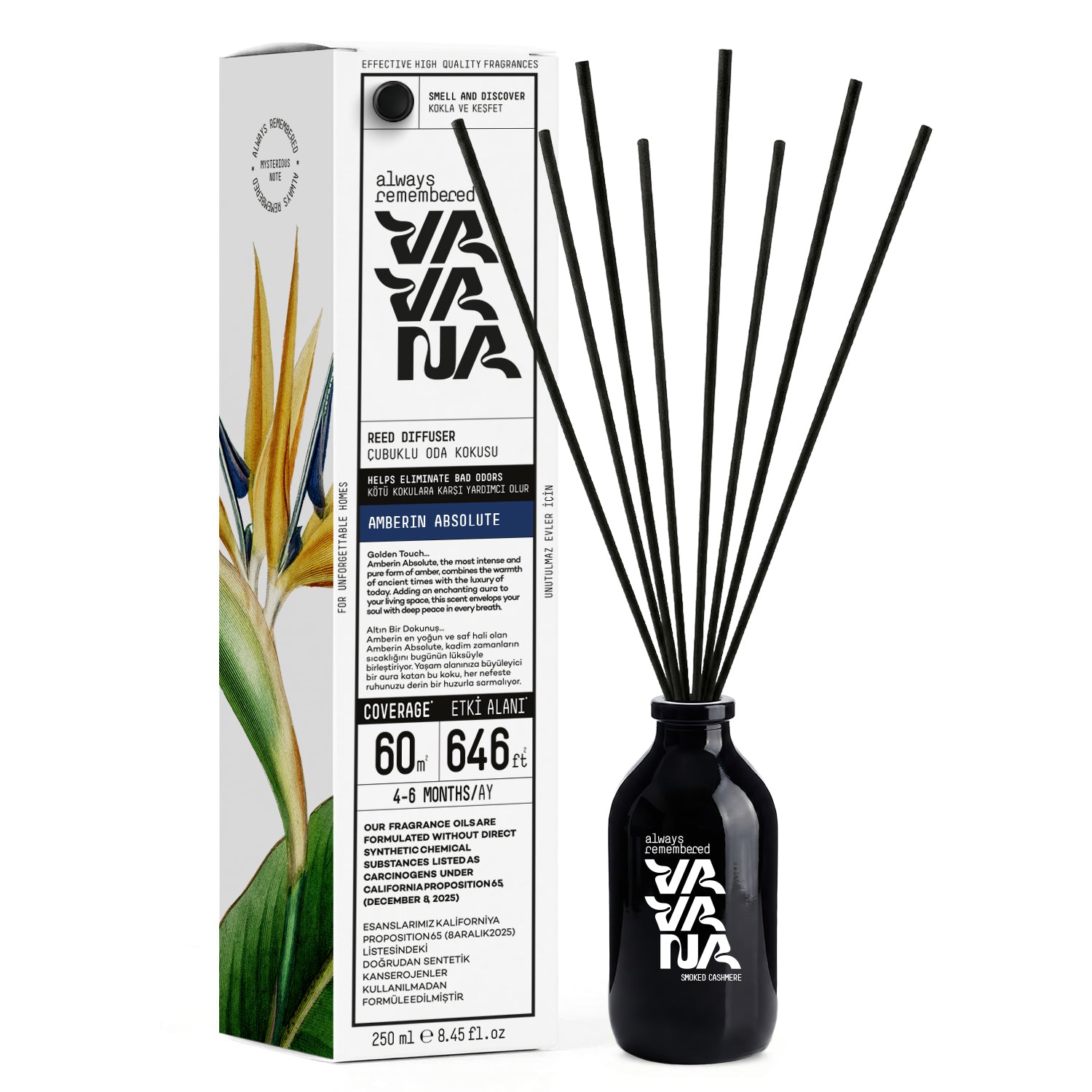 VAVANA Çubuklu Oda Kokusu 250ml - Amberin Absolute