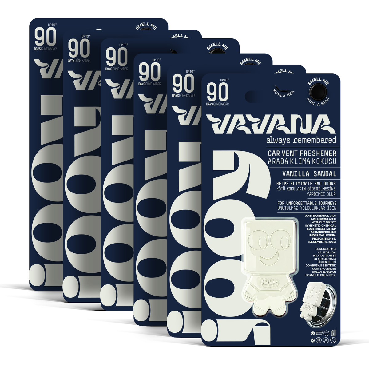 Jooy Araba Kokusu 6'lı Set - Vanilya Sandal