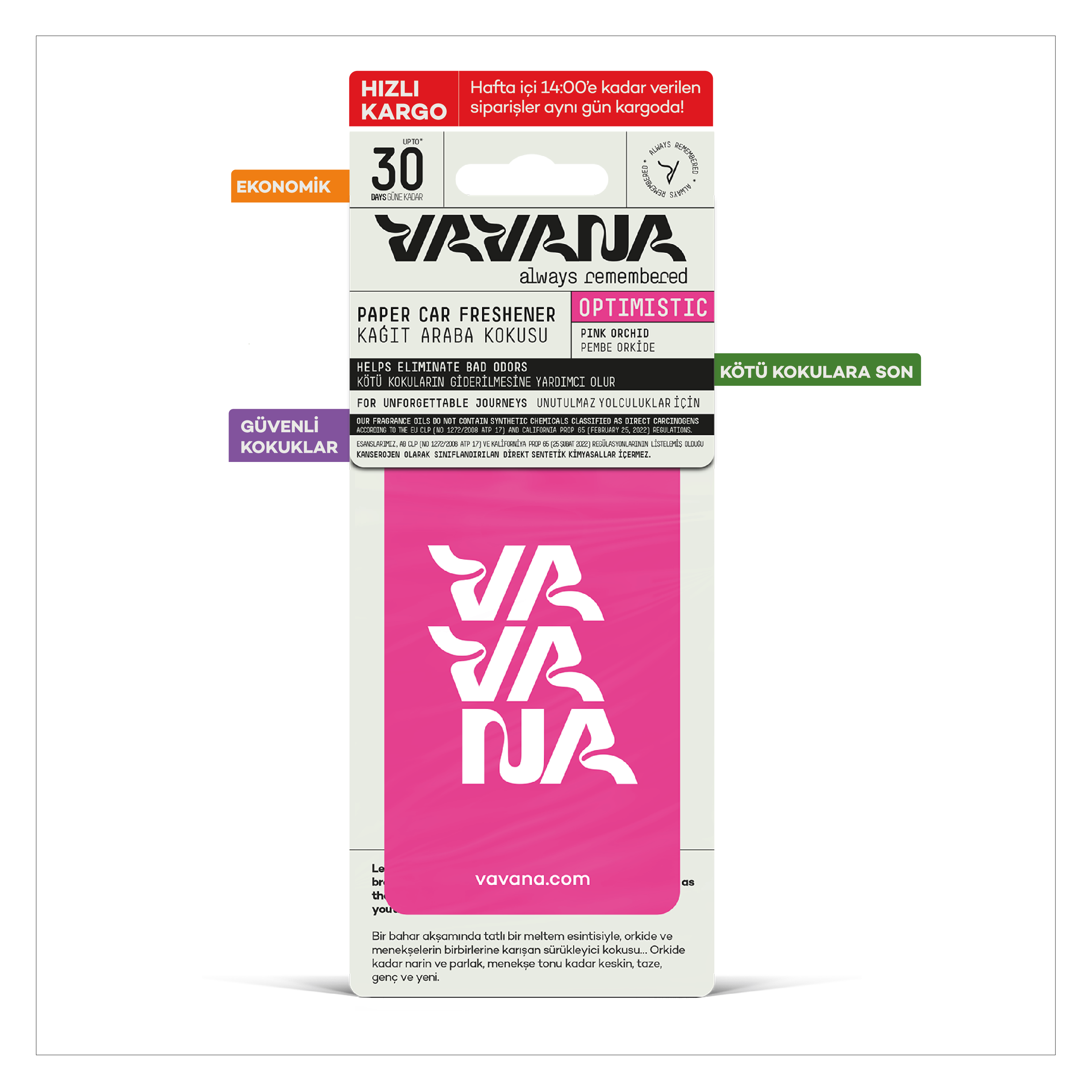 Asma Oto Kokusu 3'lü Set - Optimistic