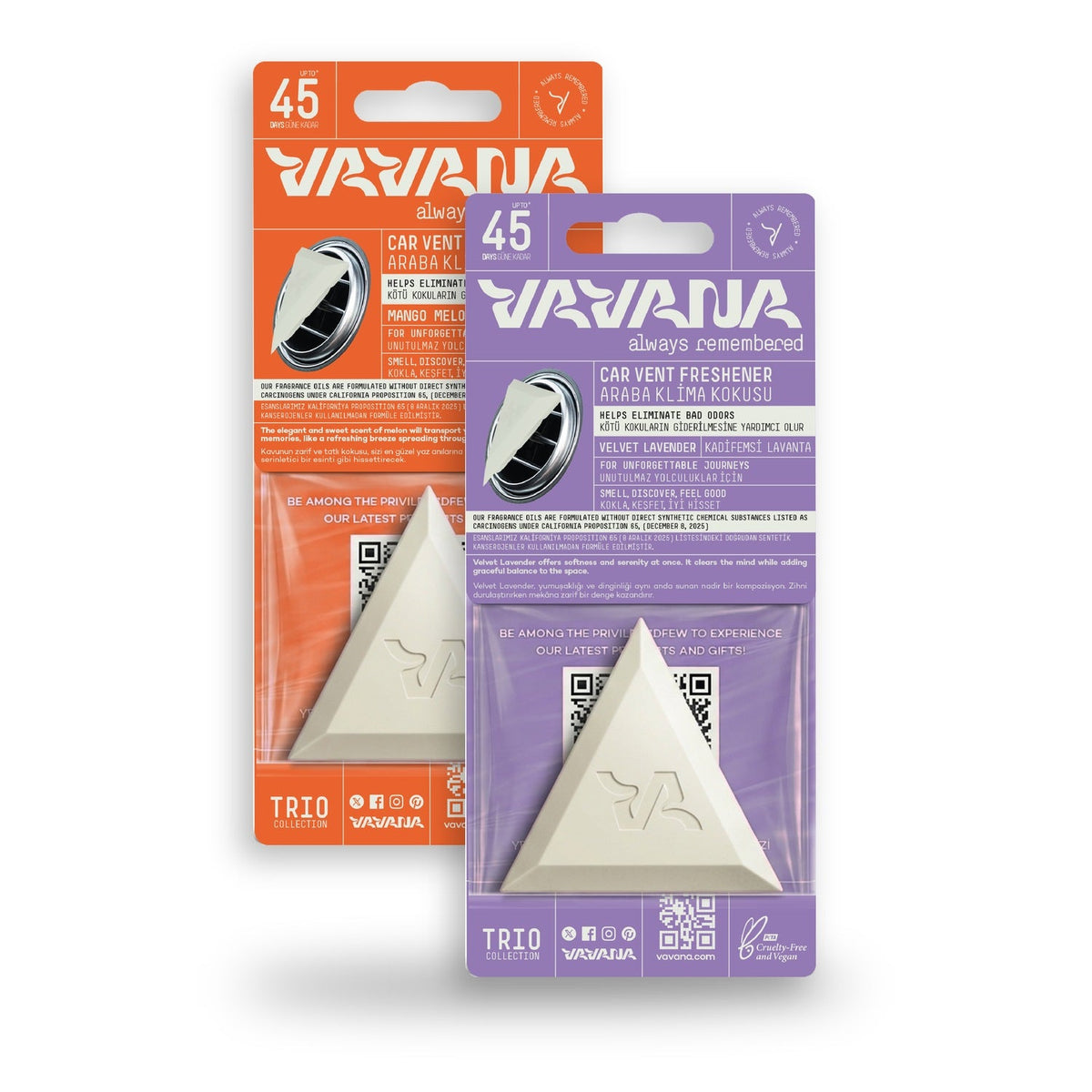 Trıo Oto Kokusu 2'li Set - Mango & Kavun - Lavanta