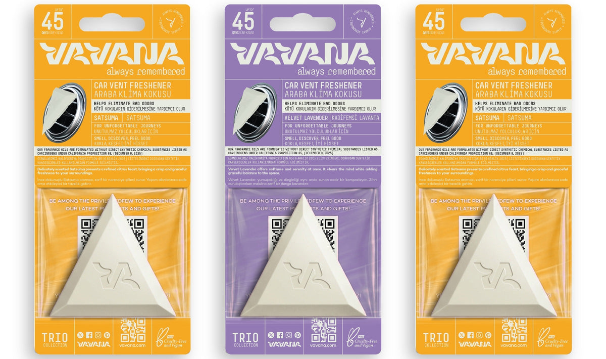 Trıo Oto Kokusu 3'lü Set - Satsuma - Lavanta - Satsuma
