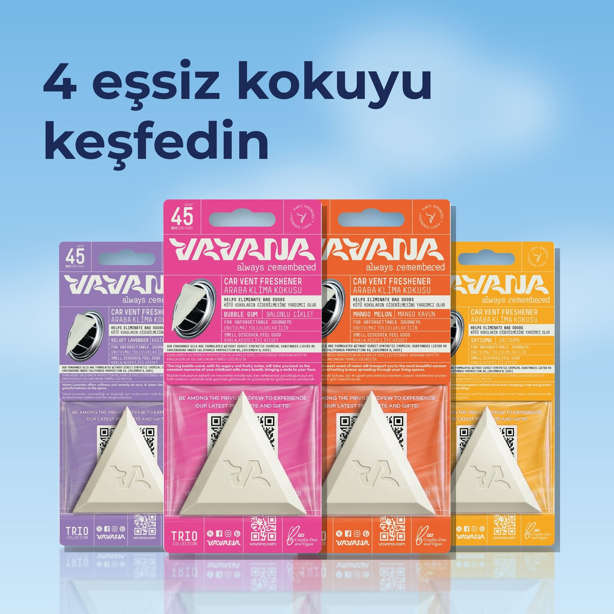Trıo Oto Kokusu 2'li Set - Mango & Kavun - Lavanta