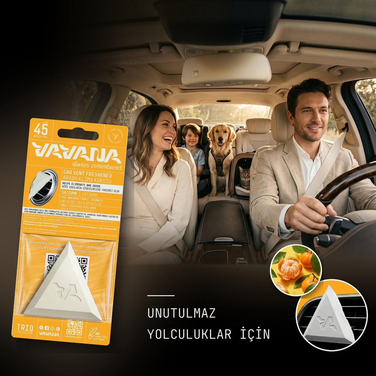 Trıo Oto Kokusu 2'li Set - Satsuma - Lavanta