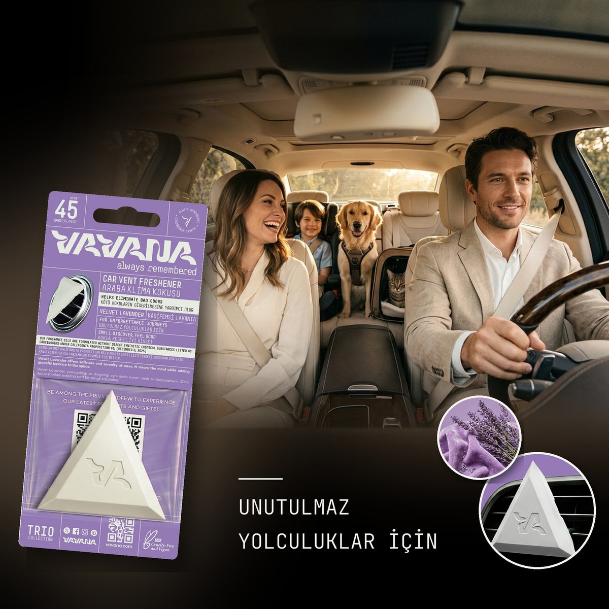 Trıo Oto Kokusu 2'li Set - Lavanta - Bıg Babol
